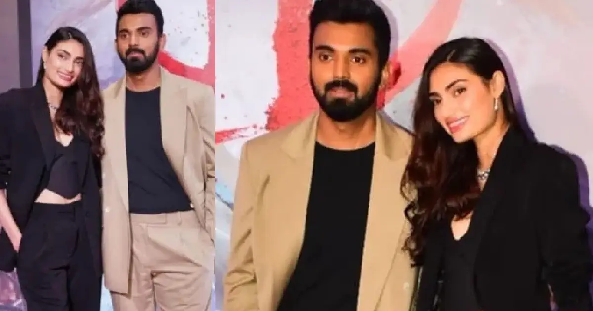 Athiya Shetty, KL Rahul pose together for family picture at 'Tadap' screening